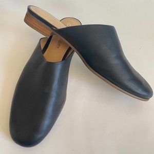 Women's Clarks Black Leather Mules Size 8.5